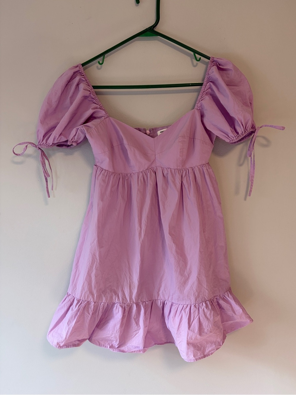 Amanda Uprichard Lilac Puff Sleeve Ruffle Dress